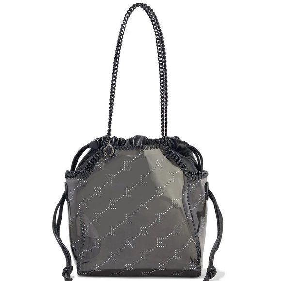 NEW STELLA MCCARTNEY Small Monogram PVC Tote | Sleek & Eco-Chic Bag - Picture 4 of 16